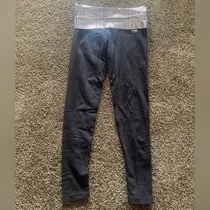 Victorias Secret Pink Yoga Leggings Black Mirror Studded Pants Bling